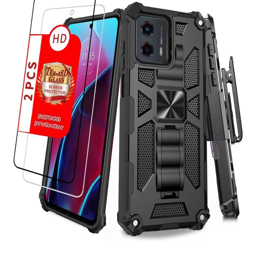 Motorola 5G 2023 Smart Phone case with 2 glass screen covers